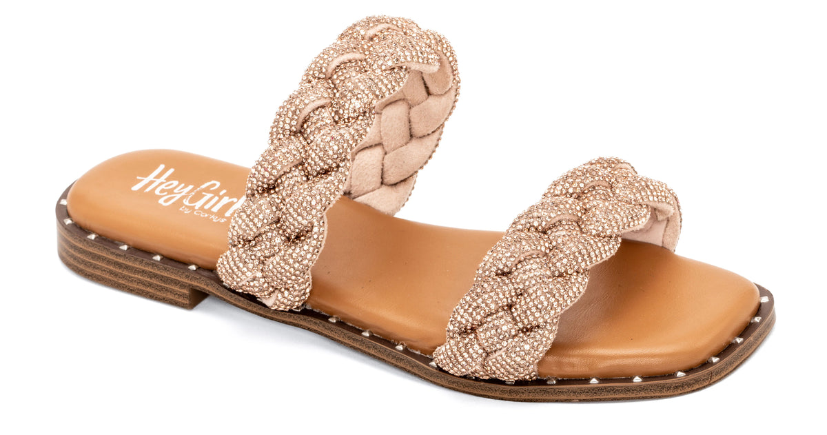 Don't Get It Twisted Sandal • Champagne Rhinestone