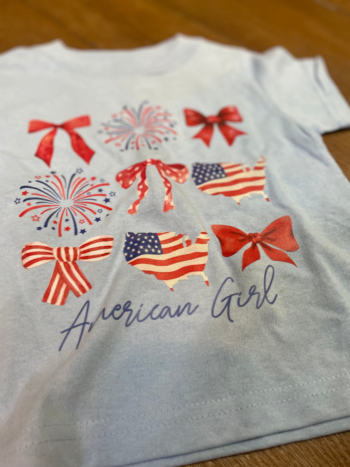 America Girl Firework Kids Tee • Blue