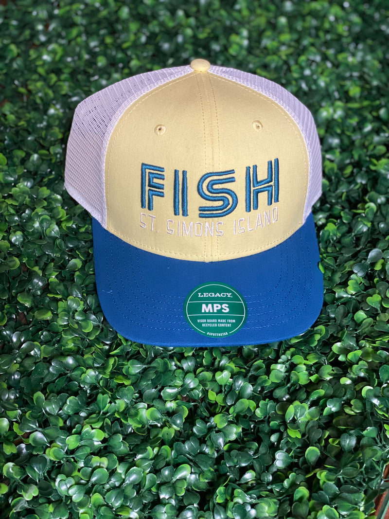 St. Simons Island FISH Hat • Yellow