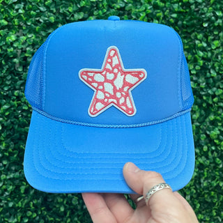 Sea Star Puff Trucker Hat • Blue