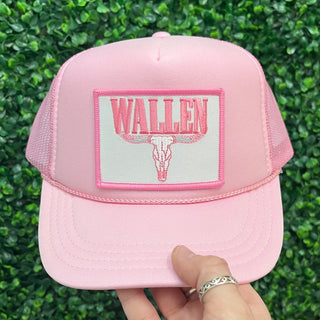 Youth Wallen Puff Trucker Hat • Pink
