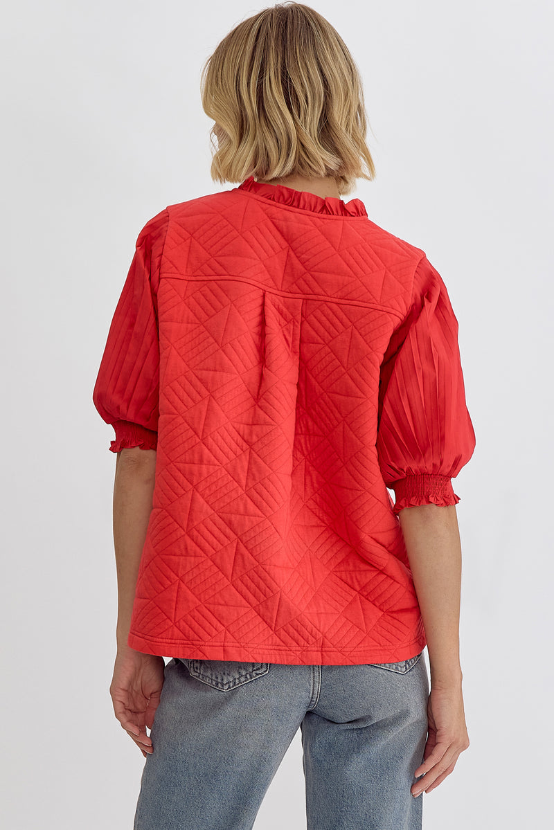 Klein Quilted Top • Red