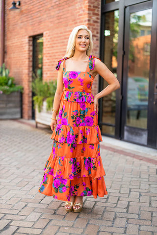 Buddylove | Edie Tie-Shoulder Maxi Dress | Tuscan Rose S / Tuscan Rose Buddylove | Edie Tie-Shoulder Maxi Dress | Tuscan Rose S / Tuscan Rose