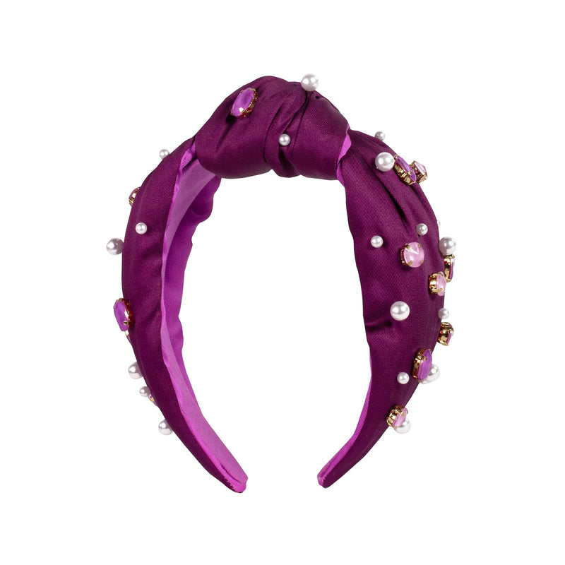 Embellished Knotted Headband • Amarena Cherry