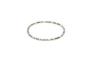 Hope Unwritten Silver Faceted Hematite 2mm Bead Bracelet