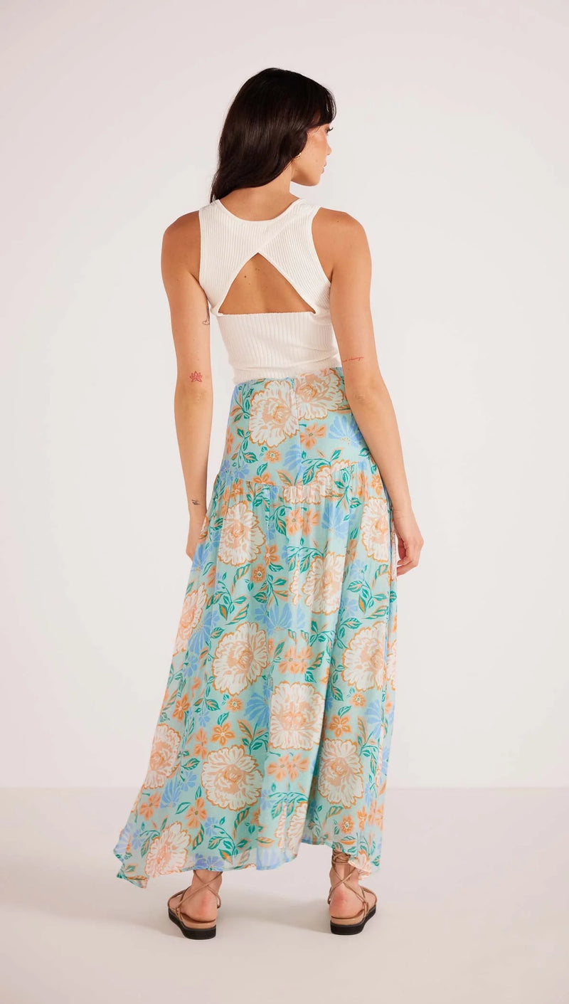 Evelyn Maxi Skirt • Mint Floral