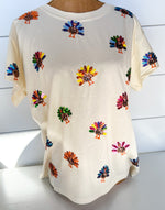 QOS Beige Multi Scattered Turkey Tee