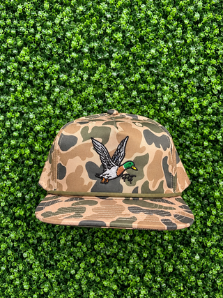 Flying Mallard 5 Panel Hat • Old School Camo