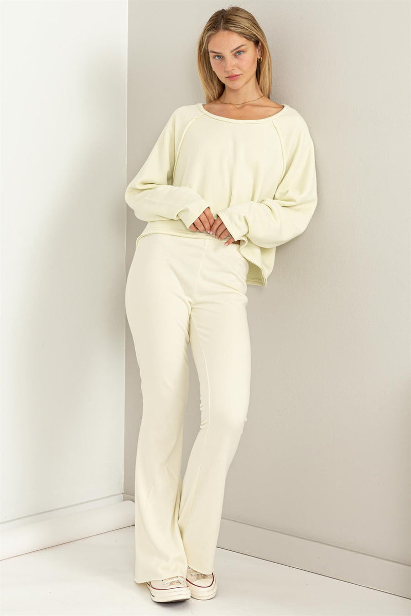 Wild Soul Mid-Rise Flare Pants • Cream