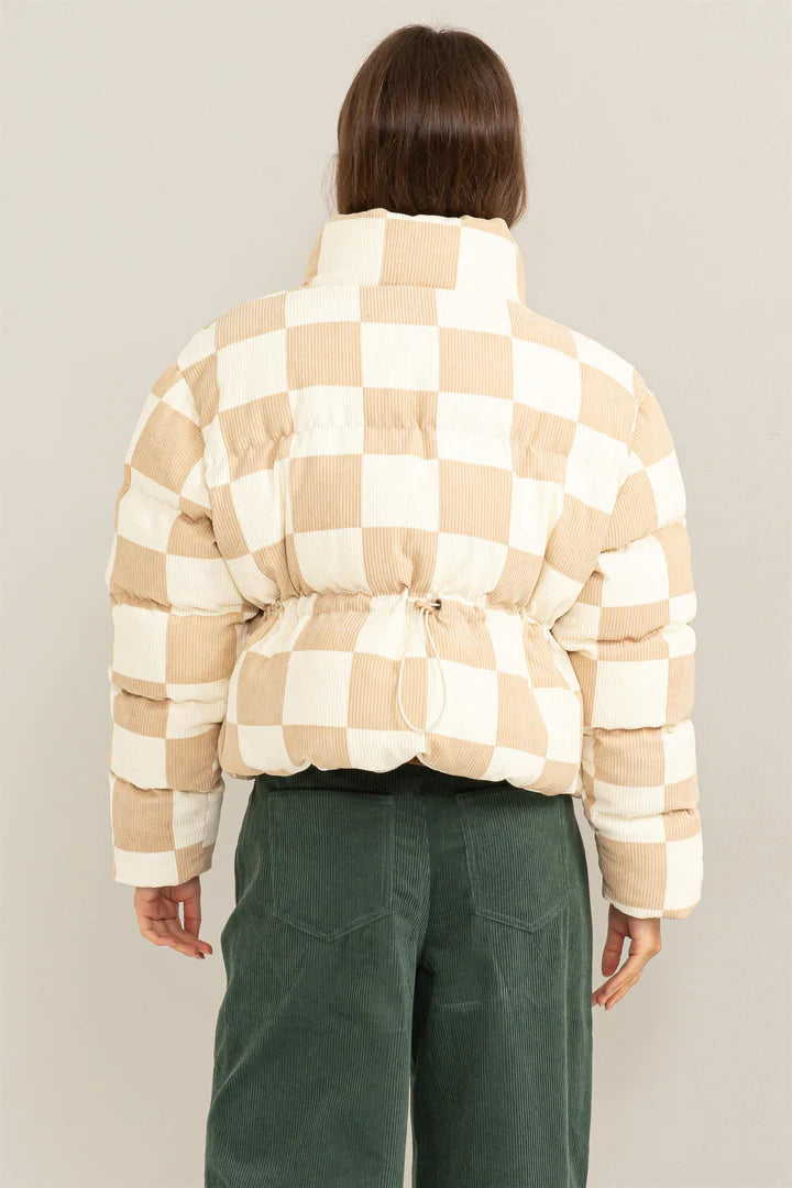 Checkered Corduroy Jacket • Sand + Cream