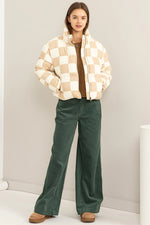 Checkered Corduroy Jacket • Sand + Cream