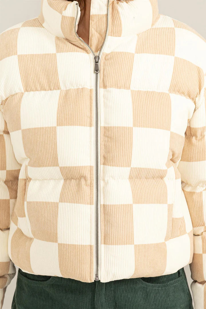 Checkered Corduroy Jacket • Sand + Cream