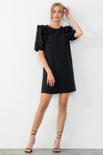 Adrianna Puff Sleeve Dress • Black