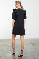 Adrianna Puff Sleeve Dress • Black