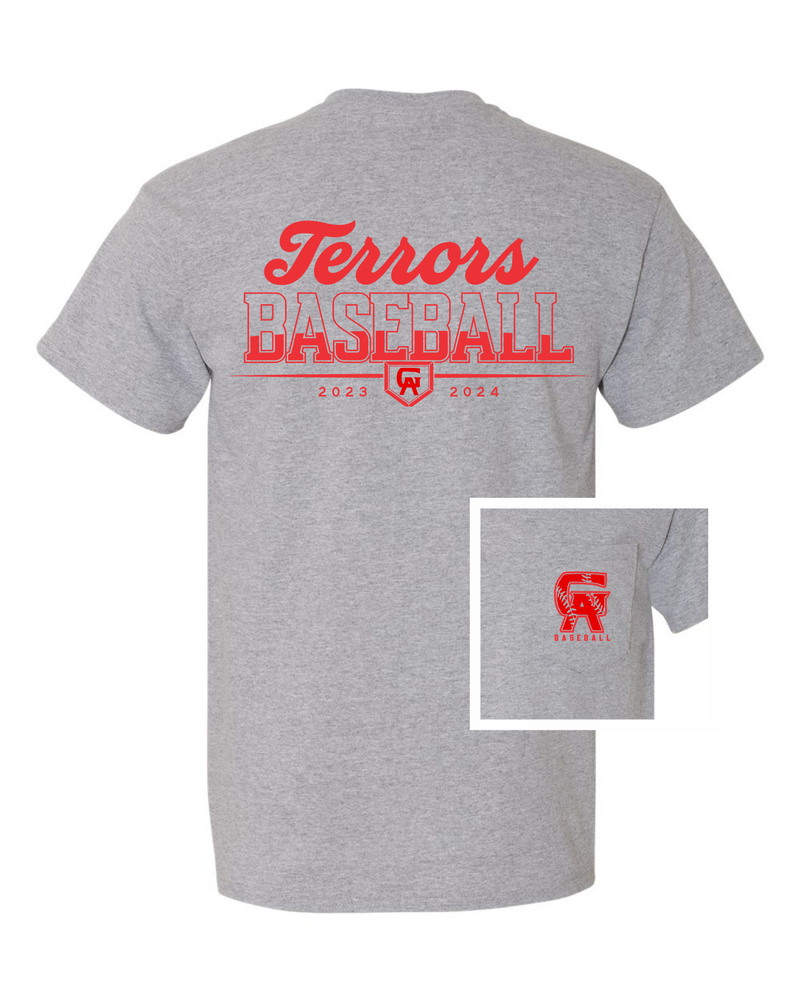 Terrors Baseball Fan Tee Short Sleeve • Sports Grey