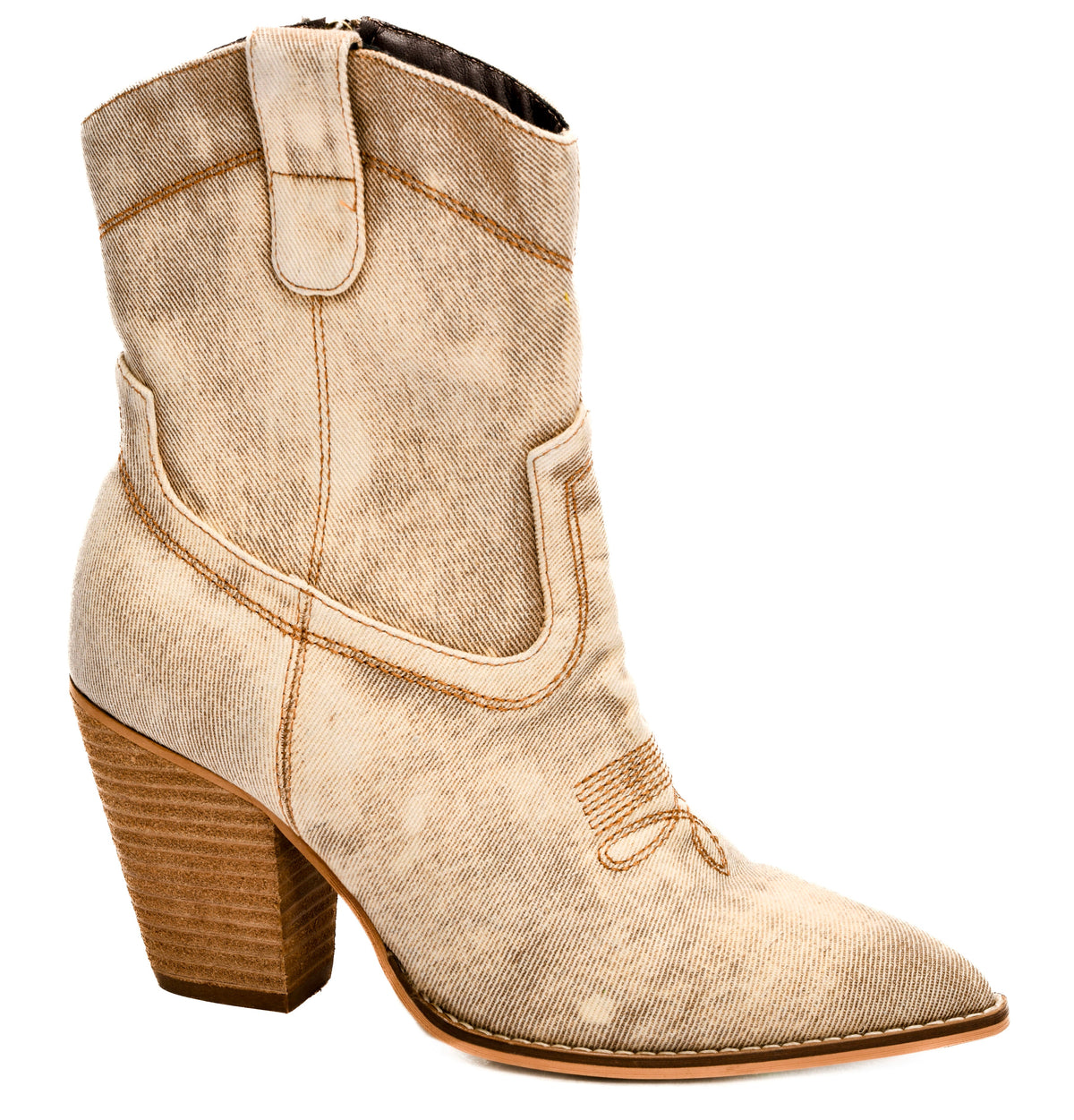 Friends In Low Places Western Boot • Washed Beige Denim