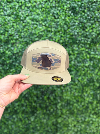 Georgia Map Cutout Patch Hat • Loden Green & Khaki