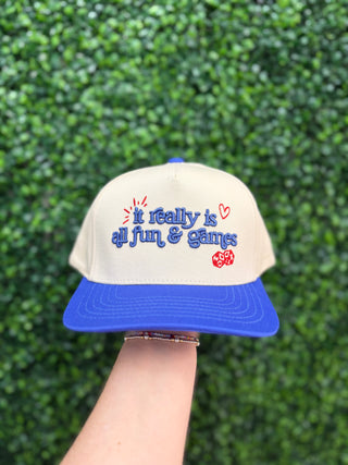 'Fun and Games' Hat • Cobalt Blue/Natural