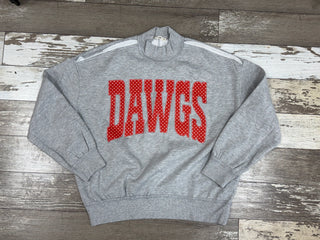 DAWGS Polka Dot Mockneck Sweatshirt • Gray
