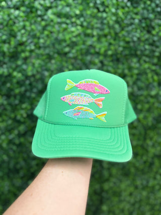 Keep Swimming Trucker Hat • Watermelon Green