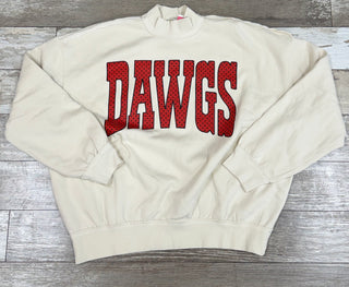 DAWGS Polka Dot Mockneck Sweatshirt • Cream