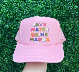 Save Water Puff Trucker Hat • Pink