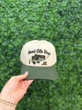 Good Ole Boys Bass Hat • Natural/Green