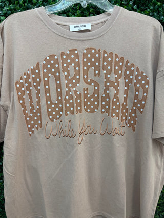 Worship Oversized Graphic Tee • Mocha