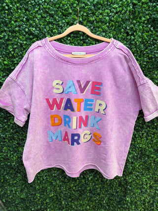 'Save Water' Tee • Bright Mauve