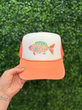 Catch of the Day Trucker Hat • Coral