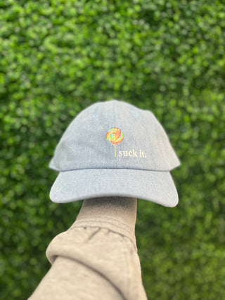 Suck It Dad Cap • Light Denim