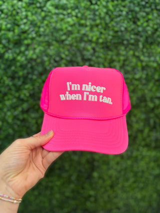 'Nicer' Trucker Hat • Neon Pink