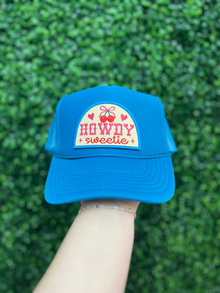 Howdy Sweetie Puff Trucker Hat • Blue