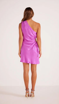 Gaia One Shoulder Mini Dress • Fuschia