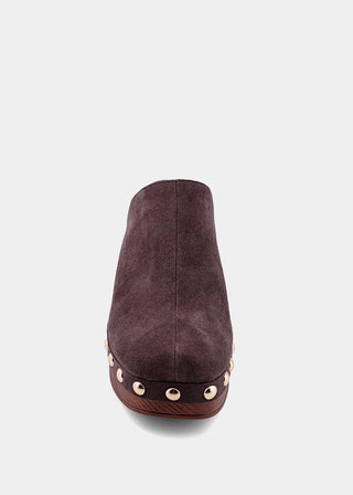 Geneva Chunky Clogs • Brown Suede