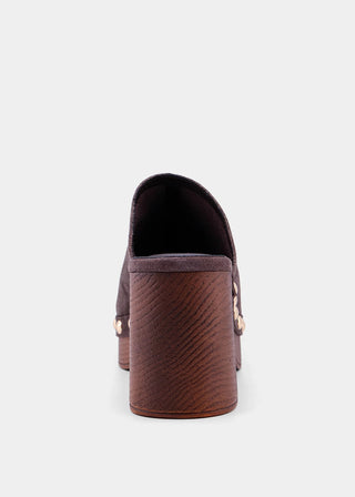 Geneva Chunky Clogs • Brown Suede