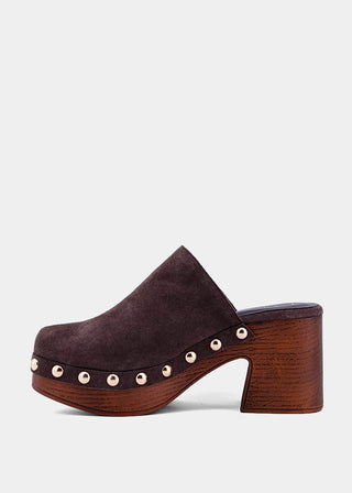 Geneva Chunky Clogs • Brown Suede