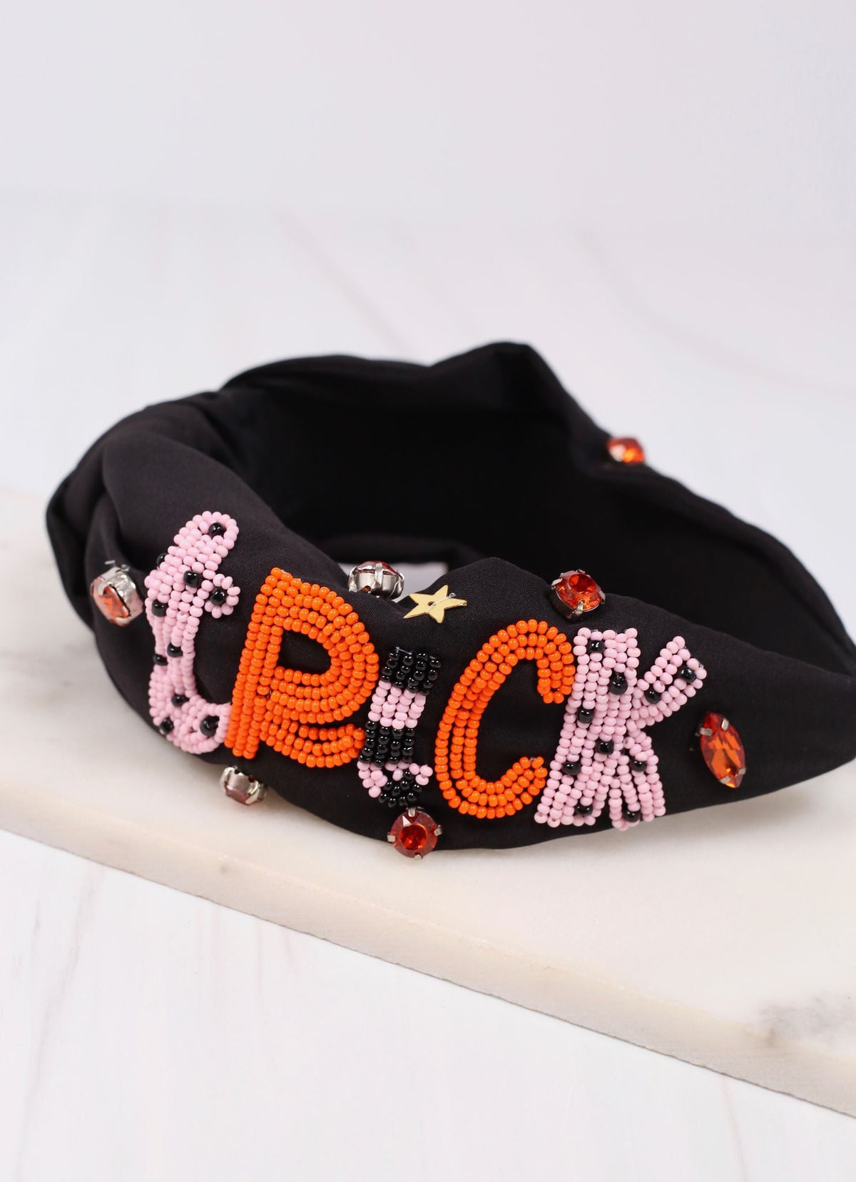 Trick or Treat Beaded Headband • Black