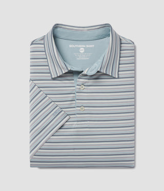 Grant Stripe Polo - Polar Plunge