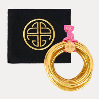 All Weather Bangles (Set of 9) • Gold