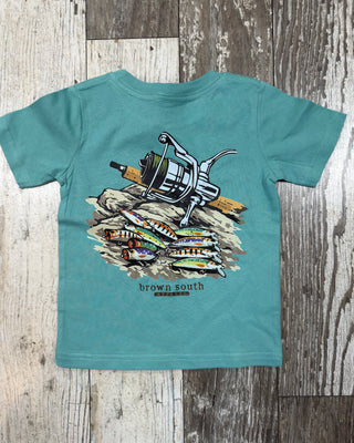 Youth Gone Fishing Tee • Light Teal