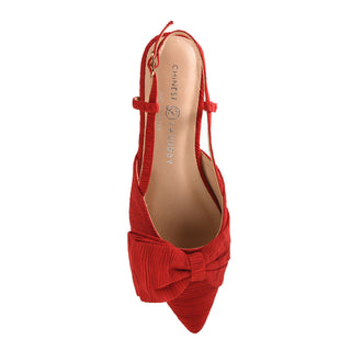 Harmony Bow Slingback Flat • Red