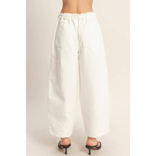Harper Drawstring Jeans • White