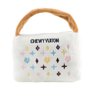 White Chewy Vuiton Handbag Dog Plush • Small
