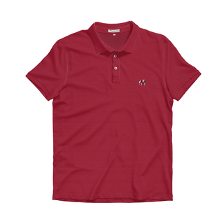 Youth UGA Standing Dawg Heathered Knockout Performance Polo • Red & Black