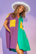 Rhinestone Colorblock Dress