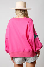 Sequin Tiger Sweatshirt • Hot Pink