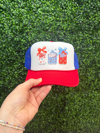 Patriotic Pepper Trucker Hat • Red/White/Blue