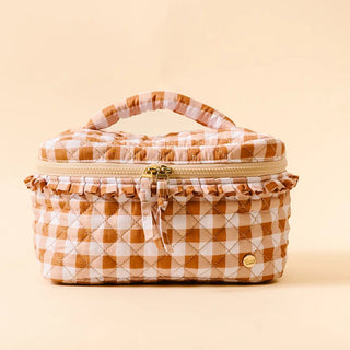 Glam & Go Quilted Cosmetic Bag - Maple Gingham