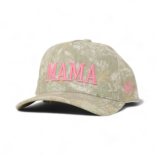 Mama Snapback Hat • Retro Light Camo Pink